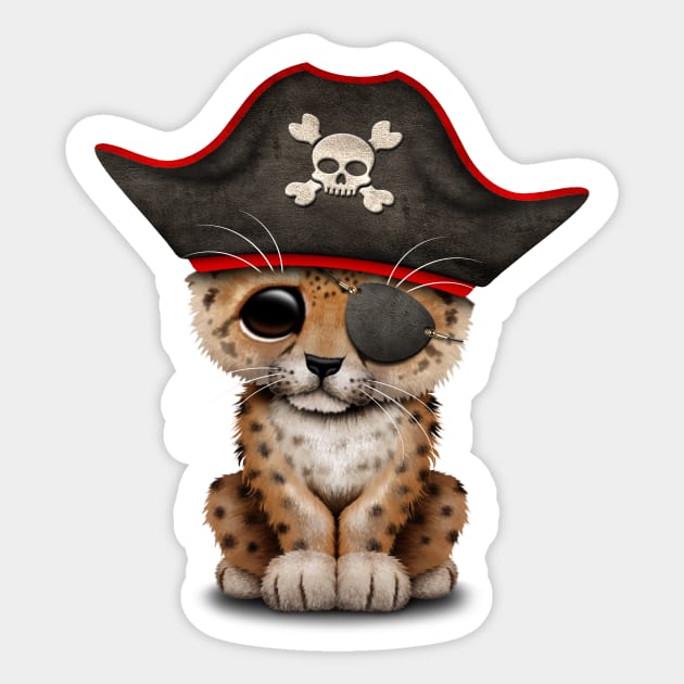 Cute Baby Leopard Cub Pirate Sticker by jeffbartels